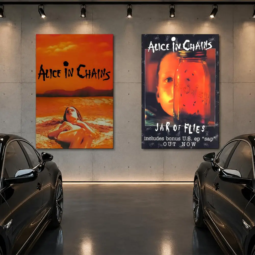 Retro Music Alice In Chains Poster Room Decor Home Wall Art Printing Waterproof Garage BedRoom Posters Gift