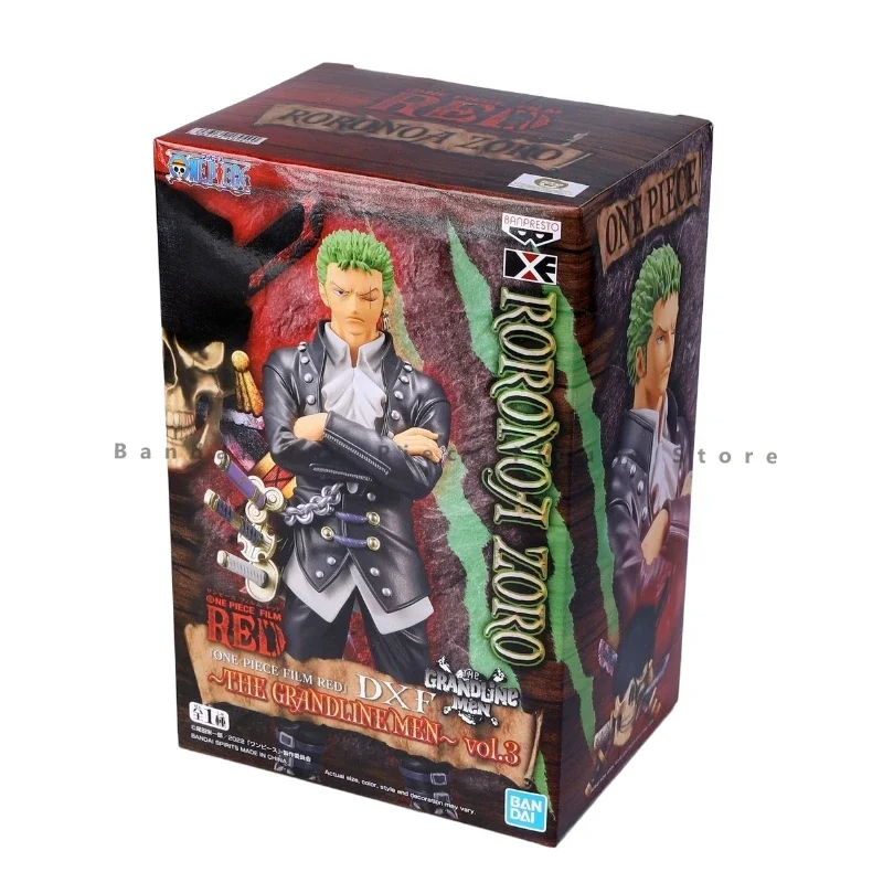 In Stock Original Bandai DXF THE GRANDLINE MEN FILM RED Zoro Action Figures Collector Anime Animation Toys Gifts Model