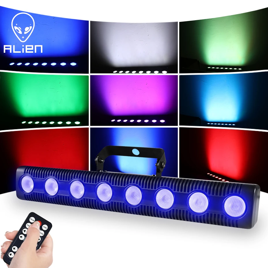 ALIEN 8 LED RGBW 4IN1 DMX Wall Wash Lamp DJ Disco Party Stage Light Effect for Dance Bar Holiday Wedding Xmas Halloween Decorate