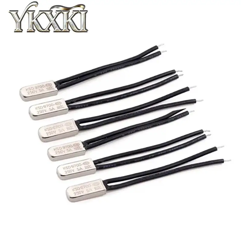 5-10PCS KSD9700 250V 5A 40~150 Degree metal Temperature Switch Normal Close Closed Thermostat Thermal Protector 45/50/55/60/100℃