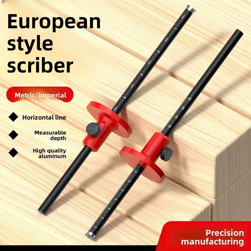 European Marking Gauge Simple Wood Scribe with Carbide Blade Parallel Marking Wood Joinery
