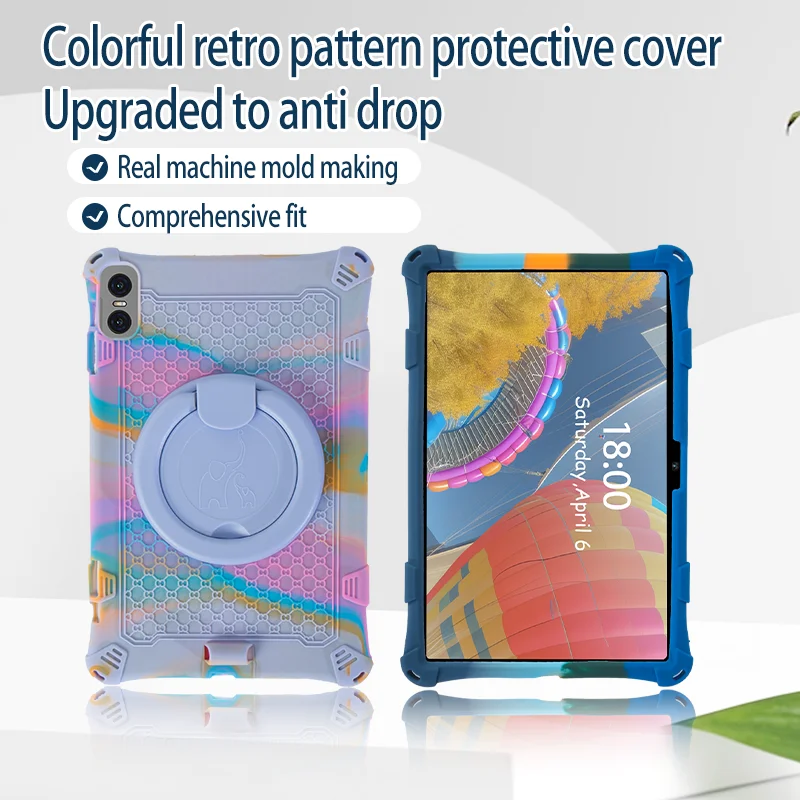 Soft Silicone Case For Teclast T60 12" P50 T50 Pro 11" M50 Pro 10.1" 360 Rotating Stand Cover With Handle Grip Shoulder Strap