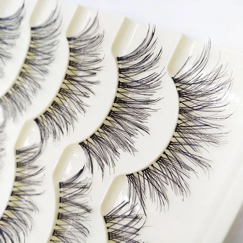 5 Paare/satz 3D Faux Nerz Haar Kreuzmuster Falsche Wimpern Natürliche Wirkung Gefälschte Wimpern Wimpern Verlängerung Täglichen Verschleiß