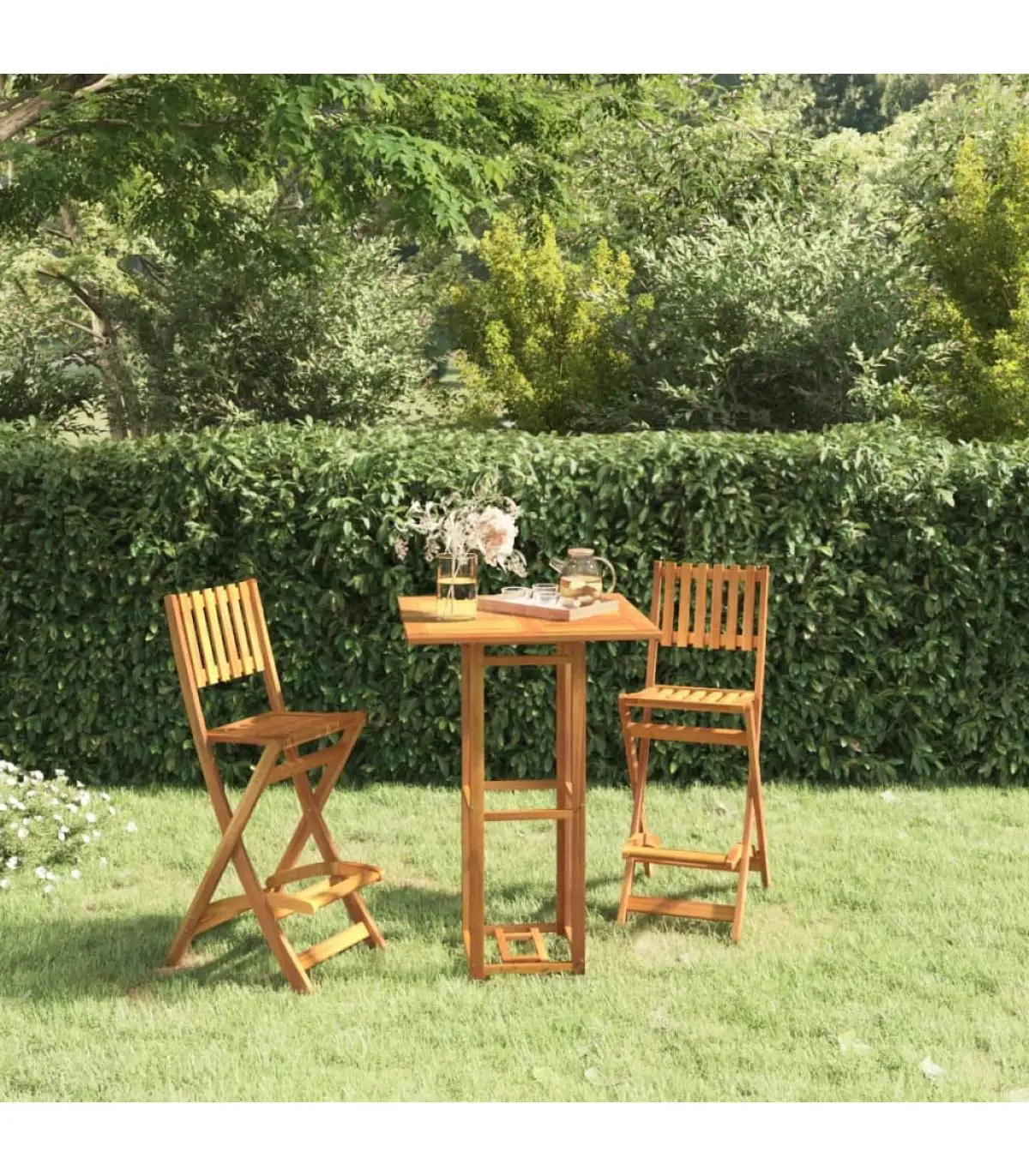 Garden sets garden bar furniture set 3 pieces acacia solid wood