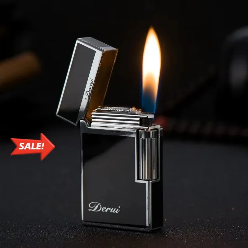 Derui Rechargeable Lighter Side Slide Men's Lighter in Original Gift Box Comes in Many Options and Styles Very Cool Lighter