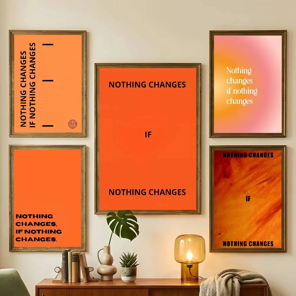 Nothing Changes If Nothing Changes Poster Living Room Bedroom Bar Cafes Wall Home Decoration Gifts