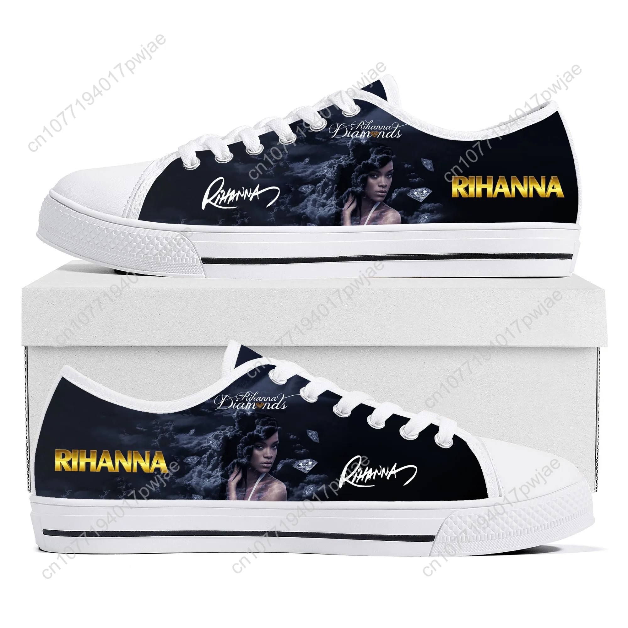 Rihanna Hip-hop Rapper Low Top Lightweight Sneakers Mens Womens Teenager Canvas Sneaker Casual Couple Hiking Lightweight Shoes