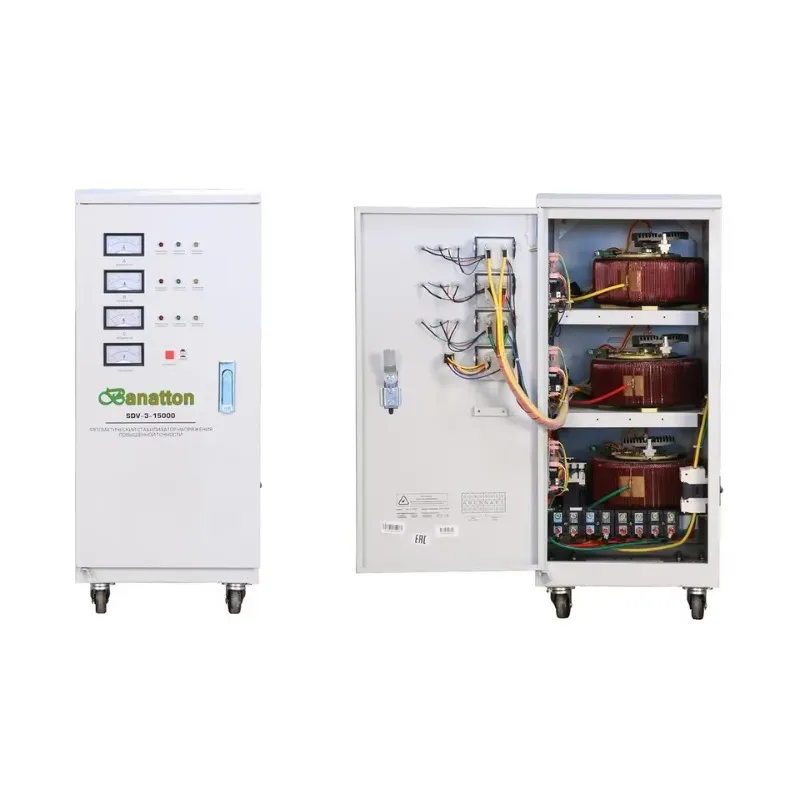 AVR SVC 220 فولت 380 فولت 3 المرحلة محرك سيرفو أوتوماتيكي 20kva مثبت الجهد