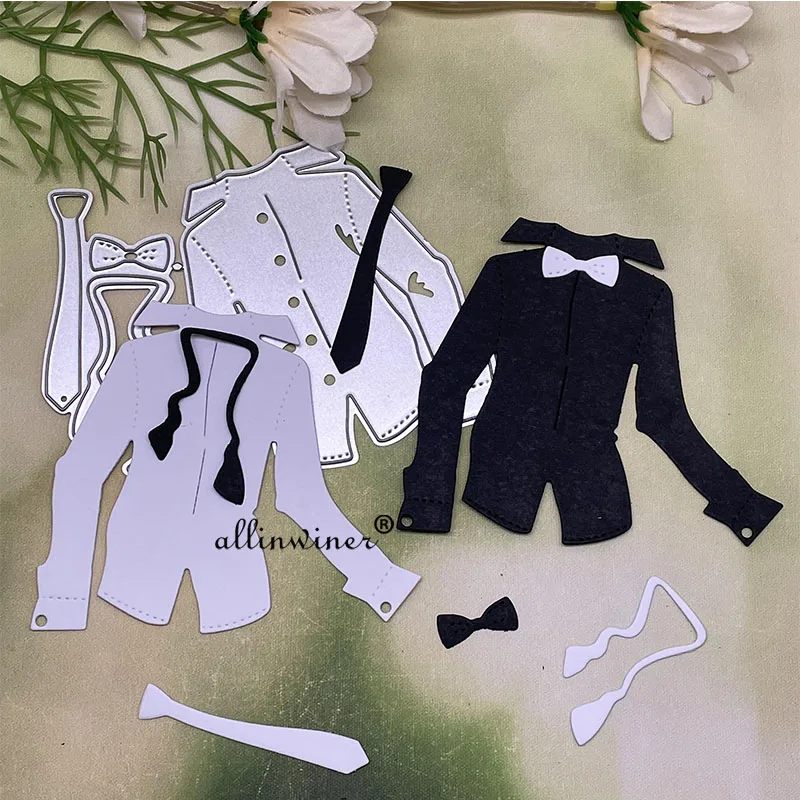 Men's dual-use tie shirt Metal Cutting Dies Stencils Die Cut for DIY Scrapbooking Album Paper Card Embossing