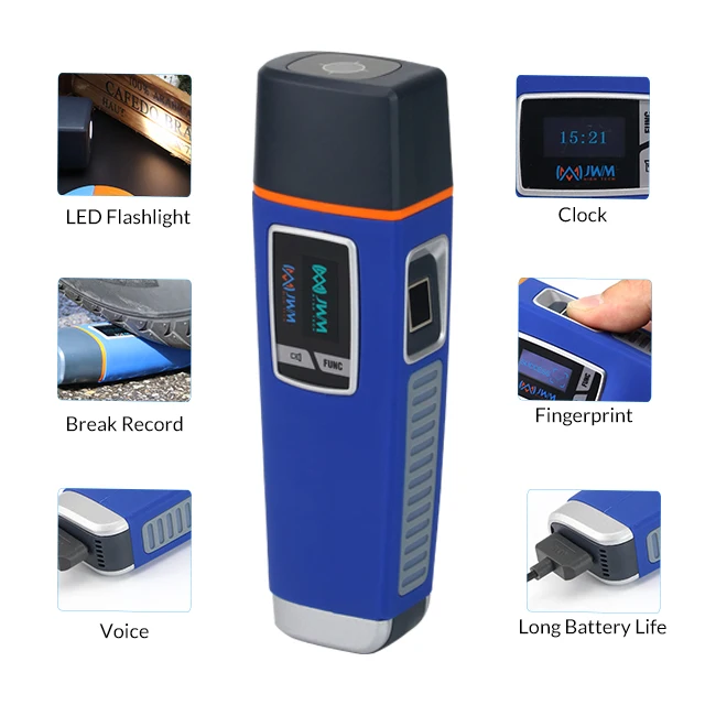 JWM recordatorio de voz reconocimiento de huellas dactilares IP67 Panel OLED plano de patrulla personalizado sistema de patrulla turística de guardia para la industria de seguridad