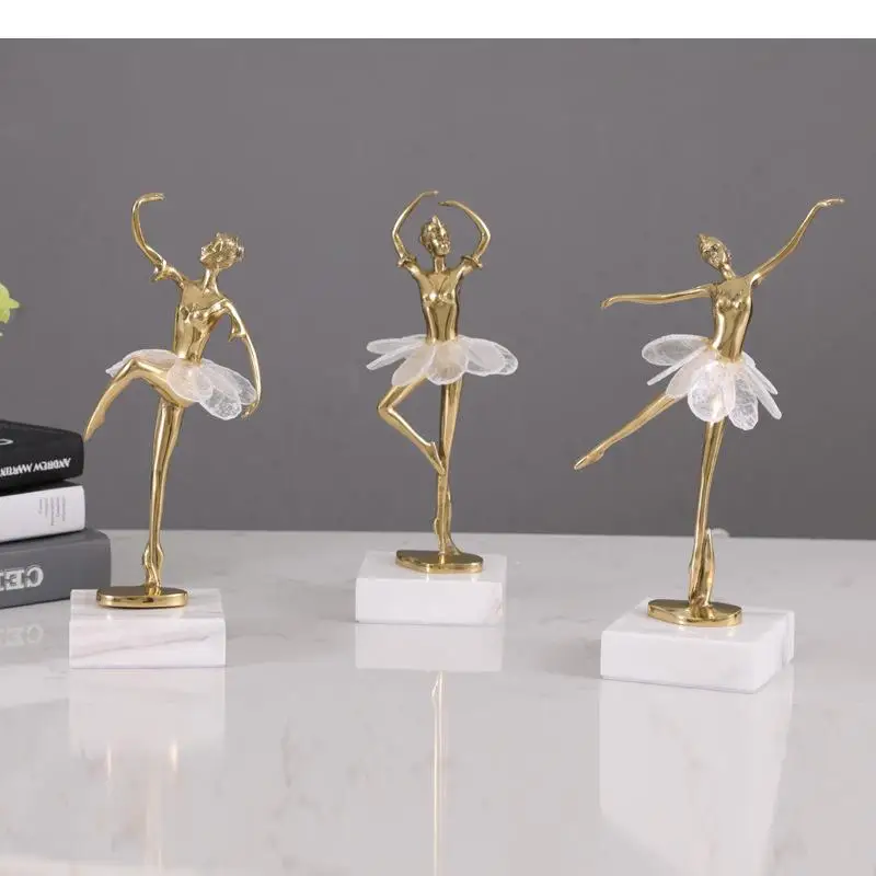 

Роскошная хрустальная латунная балетная танцующая девушка, скульптура человека, сказочное украшение для крыльца, украшение для дома, подарок на день рождения