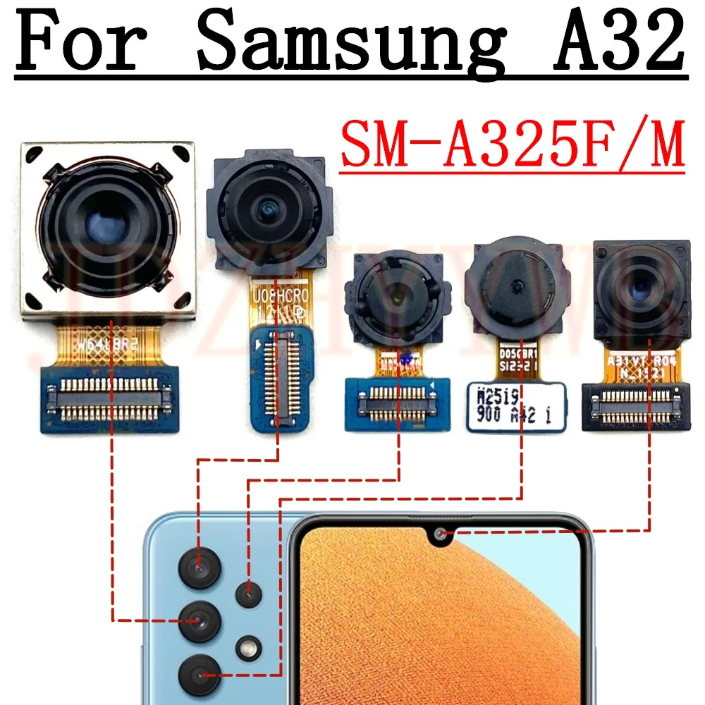 Rear Camera For Samsung Galaxy A32 4G A325F A325M Front Frontal Backside Selfie Back Camera Module Flex Replacement Spare Parts