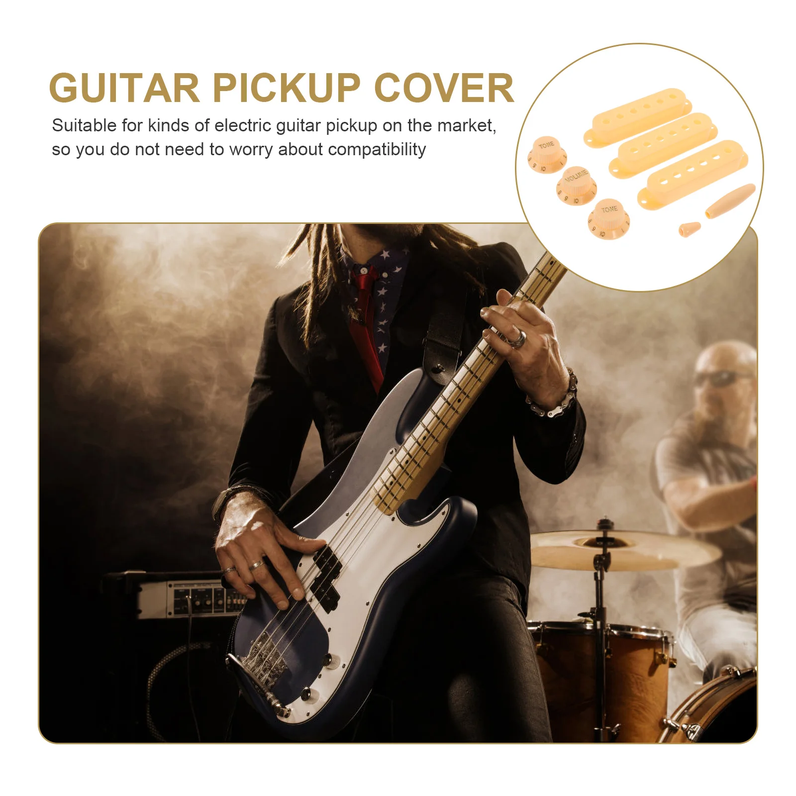 

Guitar Pickup Cover Durable Plastic Anti Rust Compatible Electric Guitars Accessories Guard Plate Stain Resistant Easy Clean
