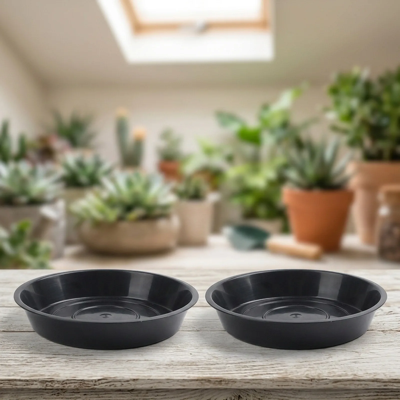 2pcs Practical PP Saucer Trays for Potted Plants Succulents and Flowers to Control Water Spill and Keep Living Spaces Tidy