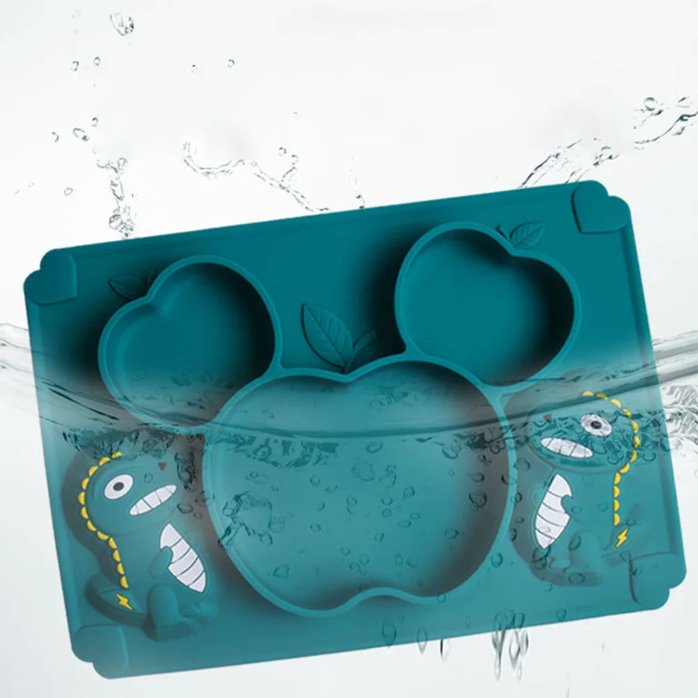 

1Set Silicone Baby Dinner Plate Tableware Set Suction Fork Spoon Durable Safe Food Bowl Silicone Baby Dining Set