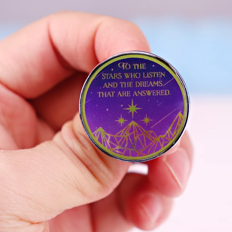 To The Stars Who Listen starry night mountain Enamel Pin ACOTAR ACOMAF Book badge bookish jewelry gift