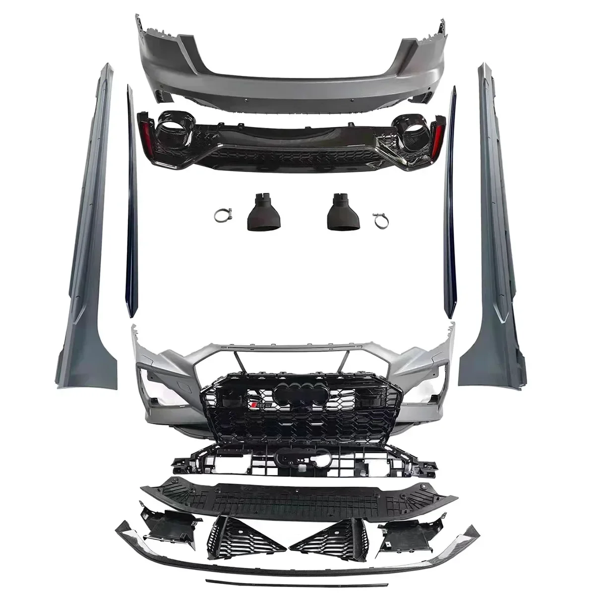 

Good Quality Auto Parts Audi A6 2019-2020 Upgrade to RS6 Front Bumper with Grille Rear Bumper Lips