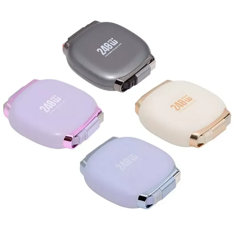 for CY 240W Multi-function Telescopic Cable Double-head PD Fast Charging Typec Data Cable USB2.0 Transmission for Apple