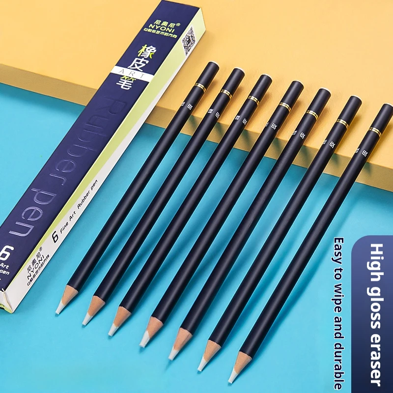Borrachas em formato de lápis para desenho, pintura, esboços, alta precisão, marcador profissional, borracha, material de escritório escolar kawaii