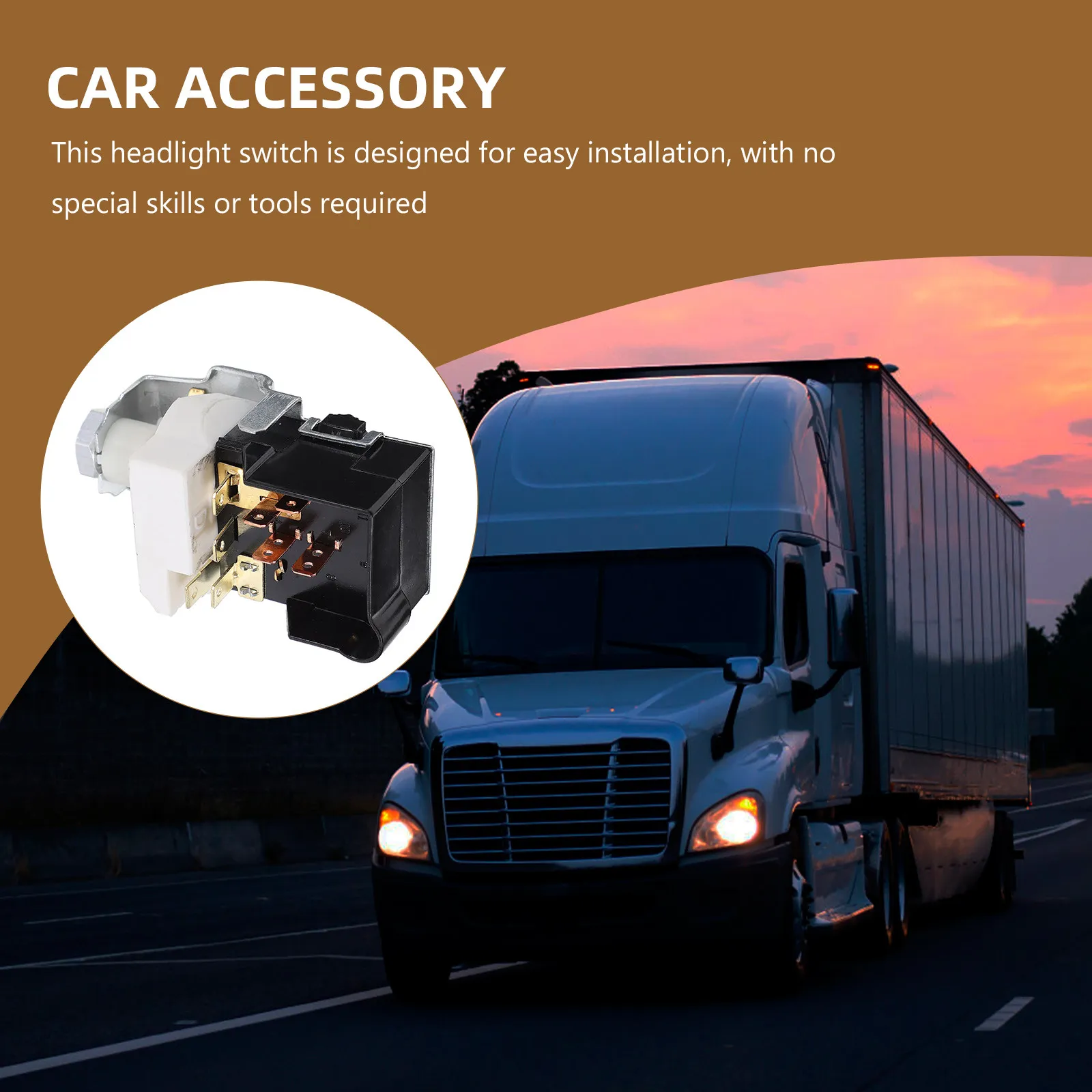 

Headlamp Switch Hs15 Sturdy Metal Automotive Headlight Control Easy Operation Vehicle Headlight Replacement Lighting System Part