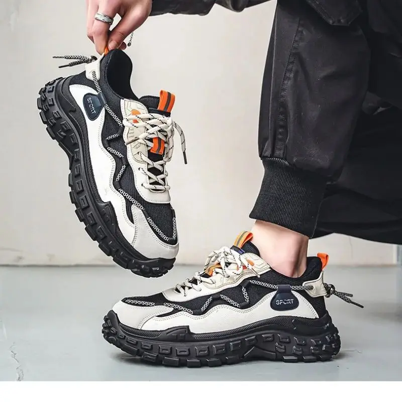 

Versatile Sports Casual Running Shoes for Men Breathable Mesh Thick-Soled Tires Trendy Dad Sneakers
