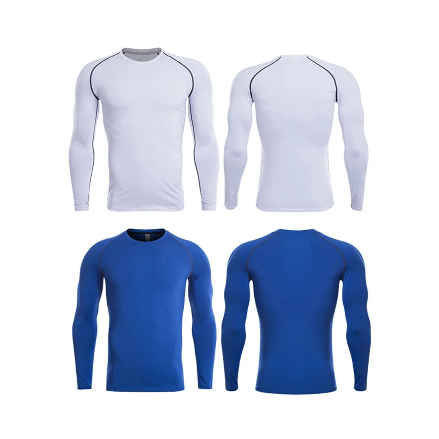 Gym Tight-fitting T Shirt Men High-elastic Sport Long Sleeve Tees Basketball Run Breathable Quick-dry Fitness Tops Male Clothes