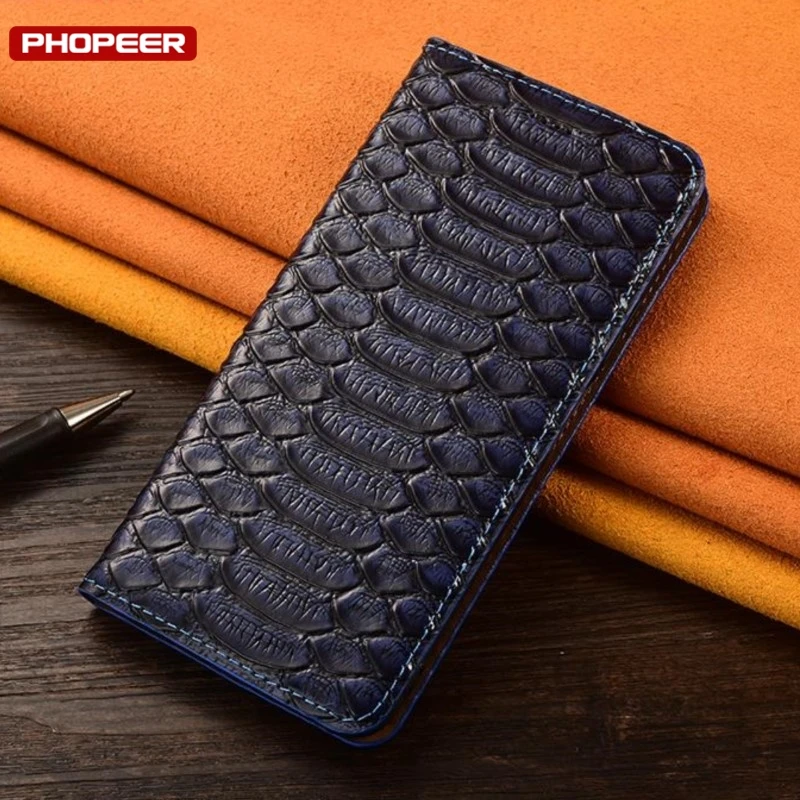 Case For Realmi Realme GT Neo 2 3T 5 6 6T SE Pro 5G GT6T GT6 256/512 Magnetic Wallet Flip Python Skin Genuine Leather Cover