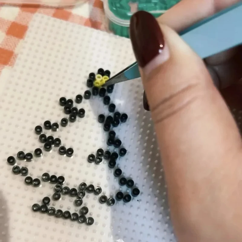 2.6mm Mini Fuse Beads Puzzle, Hama Perler Beads with Pegboard Tools, Kids Creative Craft