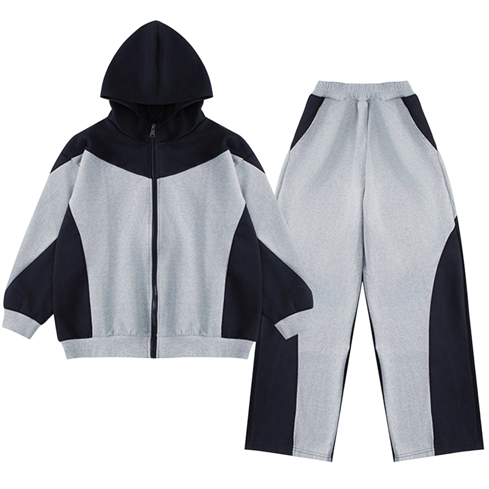 

Children's Tracksuits,Hoodie Sweatcoat,Patchwork Girls' Jogger Set,Casual Loose Sweater Jacket Sweatpants,Spring Kids Sportswear
