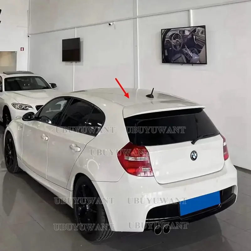 Unpainted Primed Rear Trunk Roof Lip Trunk Spoiler Fiberglass Wing Fits For BMW 1 Series E81 E87 FRP