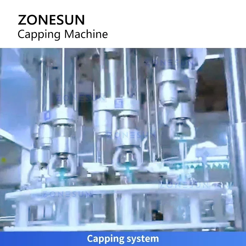 Zonesun Automatische Hochgeschwindigkeitspumpe Flaschenverschließmaschine Servo Capper Rotary Screw Capping Equipment ZS-BCM8
