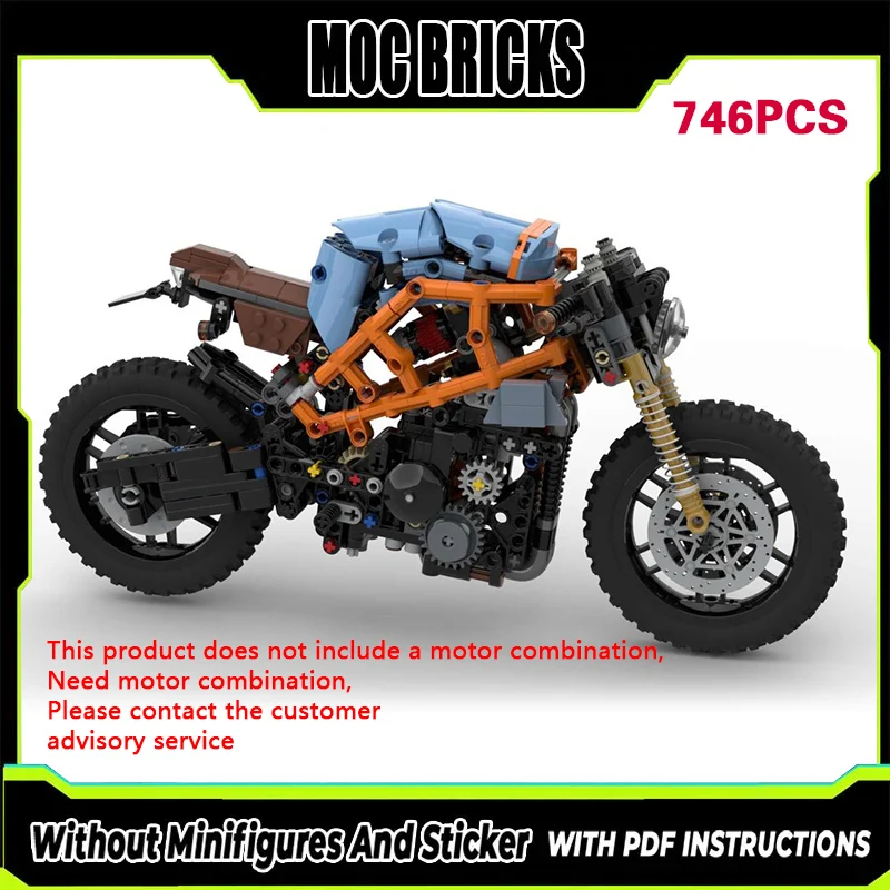 

City Car Model MOC Building Bricks Drivetrain Two-Wheeled Motorbike Modular Technology Gifts Holiday Assemble Children Toys Suit