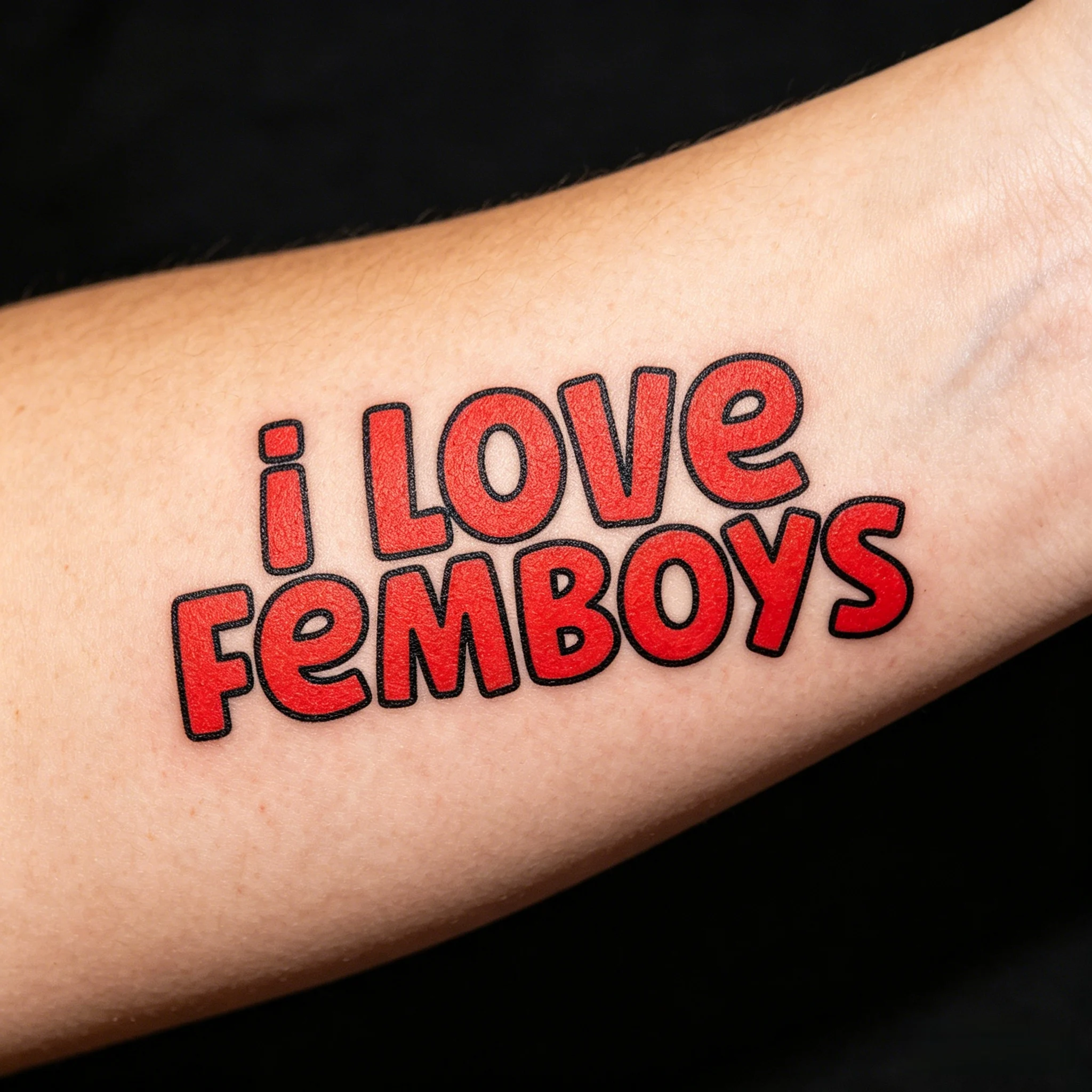

Adult Temporary Tattoo 'I Love Femboys' Fake Tattoo for Men - Body Art Sticker for Lovers