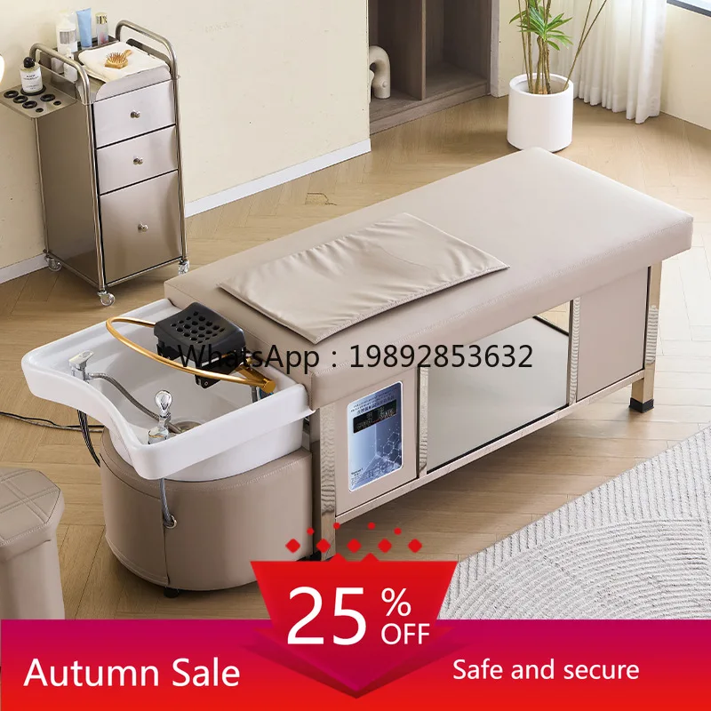 

YFY Functional Ceramic Basin Shampoo Bed with Water Circulation and Steaming, Water Heater for Beauty Salon Use