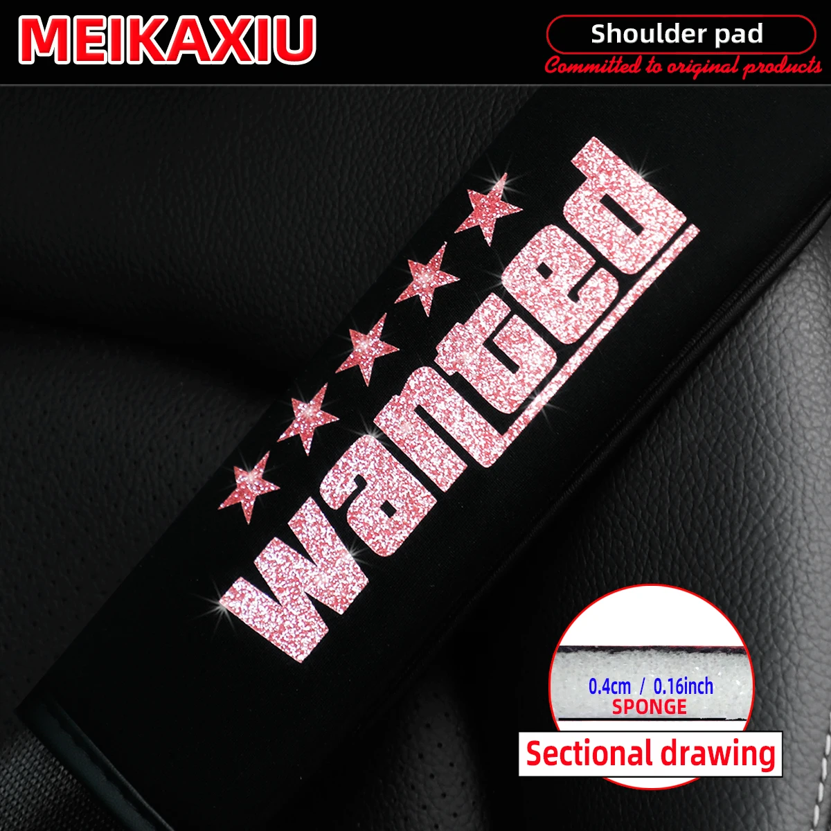 GESUCHT: Atmungsaktiver Auto-Schultergurtbezug mit Sicherheitsgurt-Dekoration. Neue Art von Autozubehör für Frauen. – Detail 2