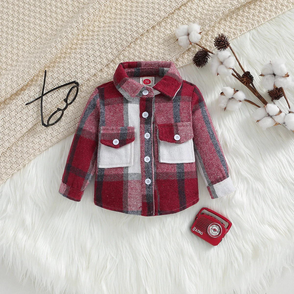 2024 Korean Fashion Children Tops Boys Buffalo Plaid Flannel Shirt Baby Casual Shirt Outerwear Clothes Autumn Girls Blouses 0-6T