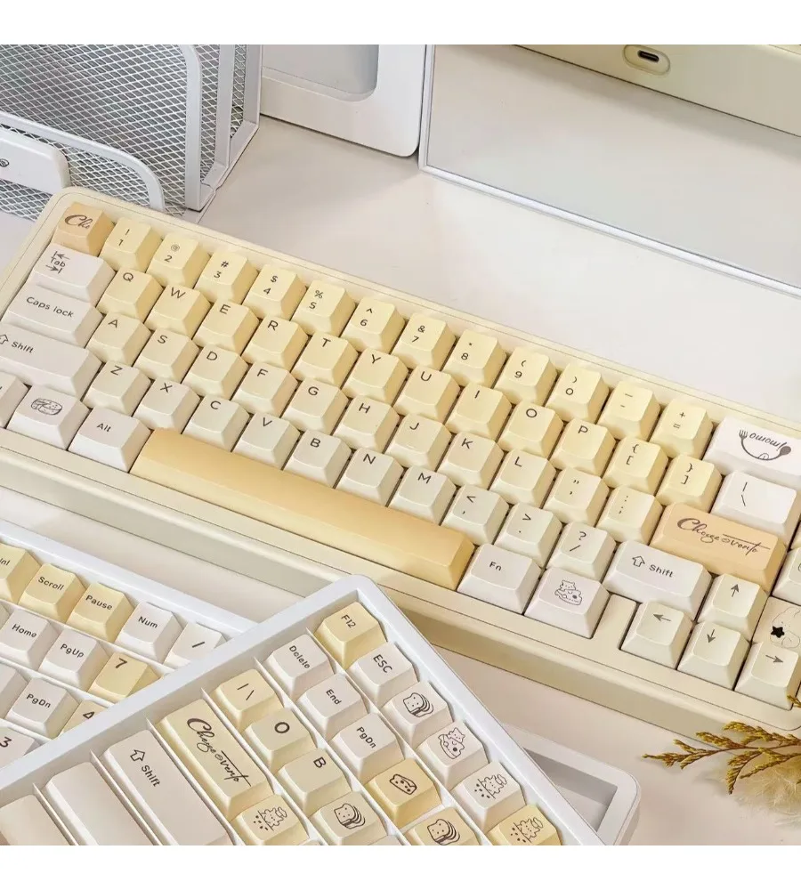 Keycap personality original cheese five-sided hot sublimation keycap thickened 1.8 material wooting rain 75