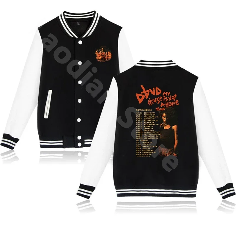 

D4vd My House Is Not A Home Tour Baseball Jacket Fashion Longsleeve Women Men Streetwear Jackets Harajuku Baseball Uniform