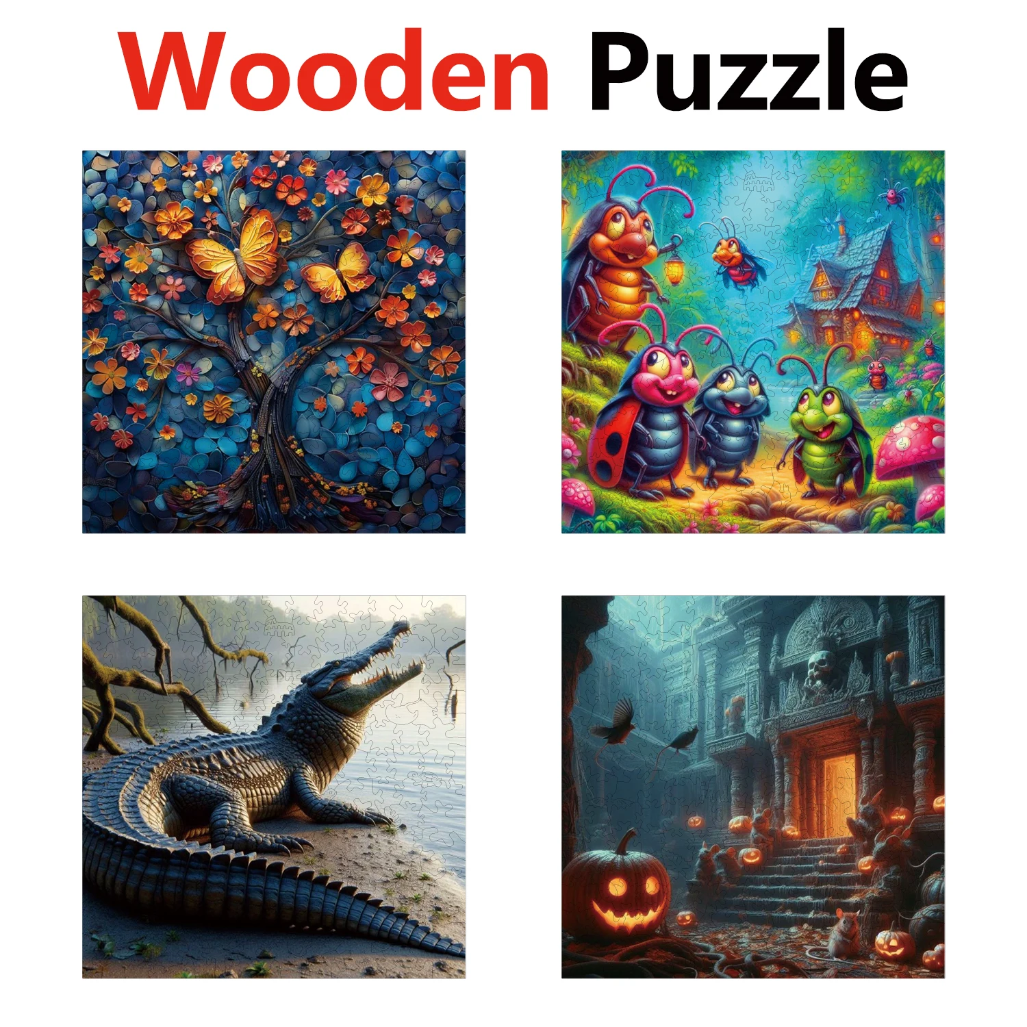 

Fox Dog Butterfly Monster Animal Puzzles High Quality Jigsaw Puzzle Wooden Puzzle Best Christmas Gift