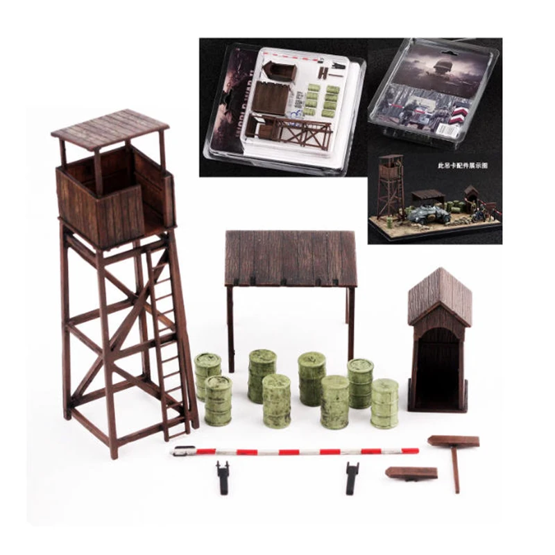 88MODEL 1/72 Scale Checkpoint Sentry posts Guard towers Simulation Plastic Model Collcetion Display Suitable For Tank Scenes