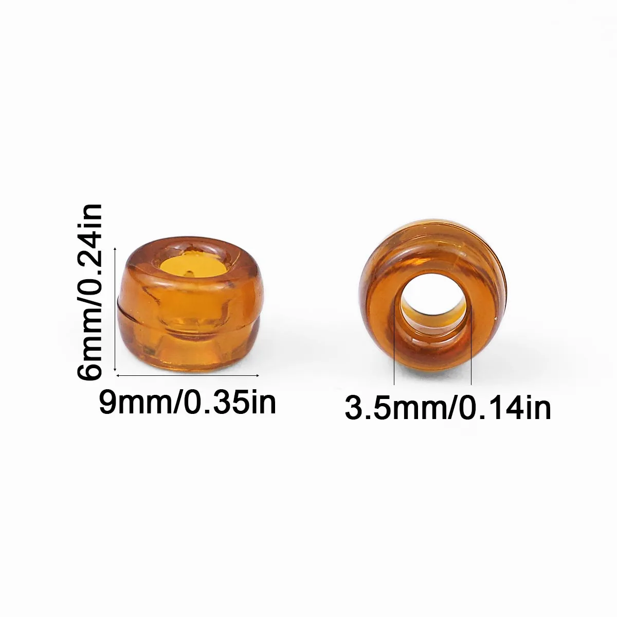 6x9mm 100pcs Acrylic Transparent with Central Hole Coffee Brown For DIY Jewelry Bracelets Necklaces and Accessories