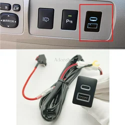 Quick Charge USB QC3.0 Type-C PD Socket Car Charger Adapter for Toyota Innova Prius Hilux Land Cruiser Lc200 HIACE 2017-2022