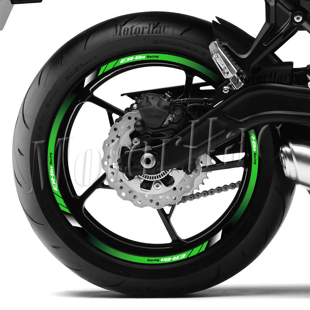 Mortorcycle Wheel Rim Stickers Decals Reflective Hub Stripe Tape Accessories Waterproof For ER-6N ER6N ER 6N