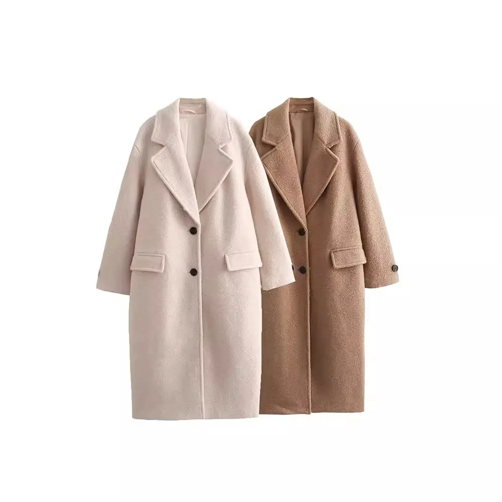 Manteau Long et ample pour femme, nouveau tempérament français, personnalité, mode décontractée, tout, doux, vêtements d'extérieur, automne et hiver 2024