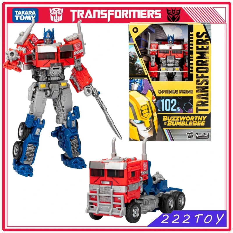 Nowa seria Transformers Toy Studio Buzzworthy Bumblebee BB102 Voyager Class Optimus Prime Robot Zabawki Figurki akcji Prezent Hobby