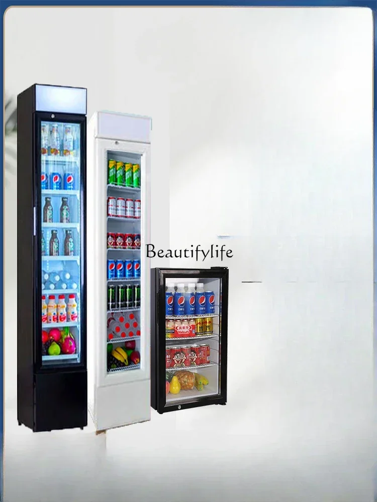 Refrigerated Fresh Cabinet 105L Commercial Vertical Single Door Tea Beverage Display Freezer