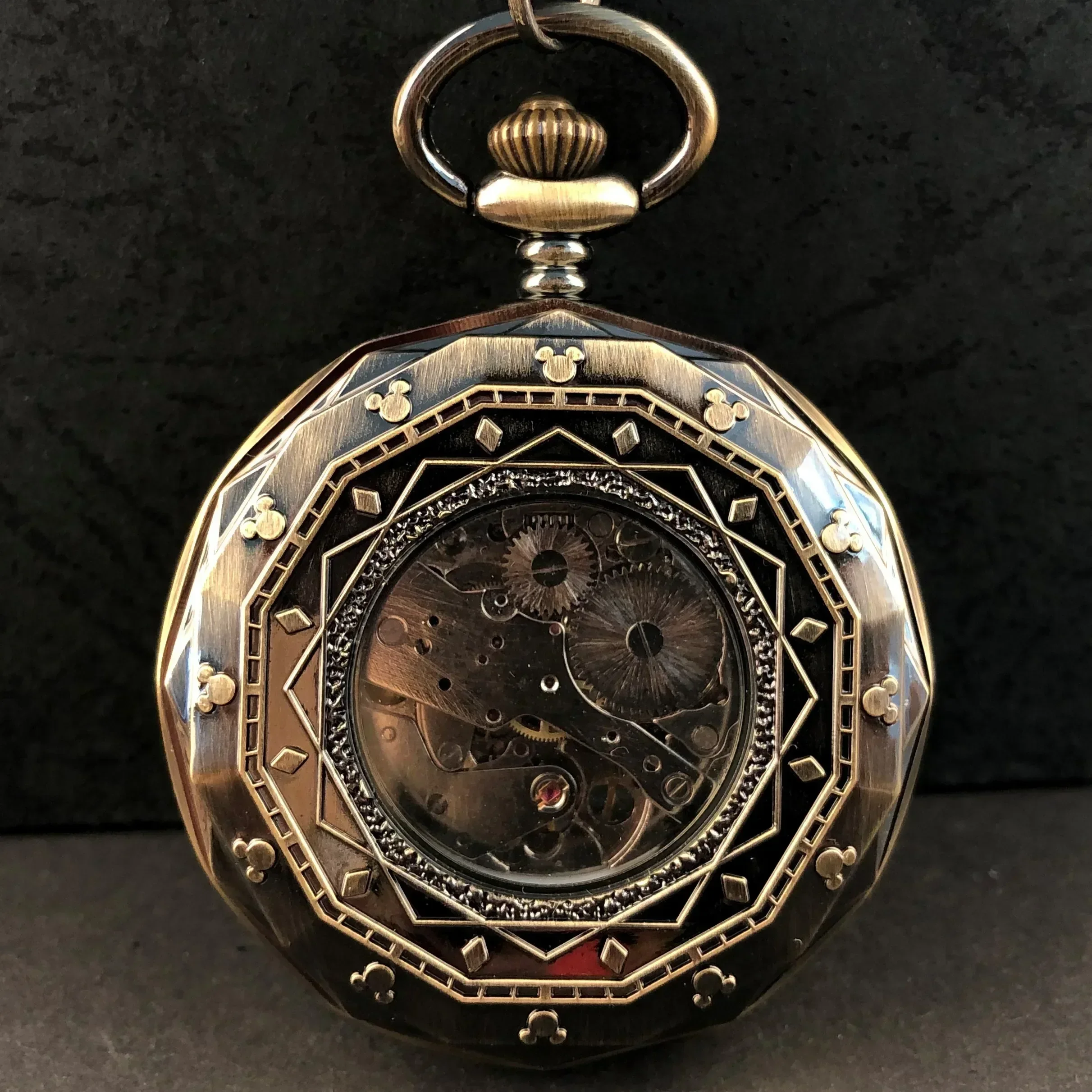 Luxury Vintage Mechanical Pocket Watch Multifunctional Moon Hand Wind Unisex Casual Chain Fob Watches