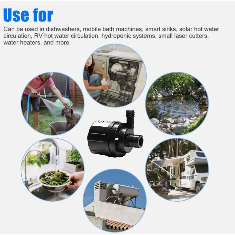 Brushless Motor Water Pump Energy Efficient Silent Operation Micro Pump High Temperature Amphibious Design for 2w/0.5w