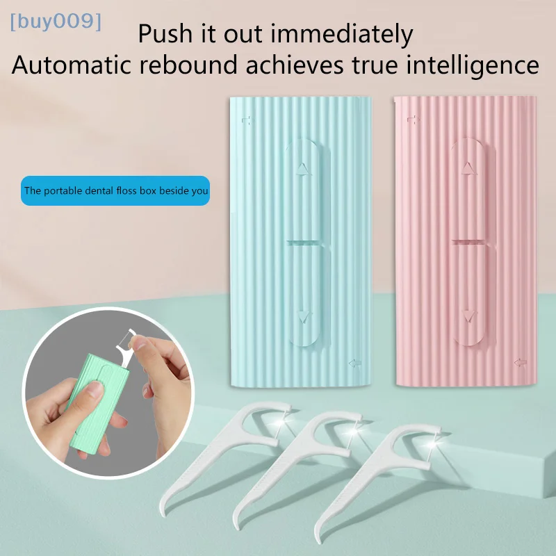 

1Pcs Push Pull Dental Floss Dispenser Containing 10Pcs Floss Portable Dental Floss Storage Box Oral Hygiene Care Floss Pick