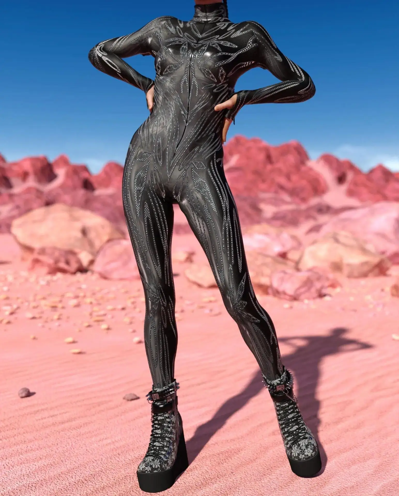 Mechanischer Rüstungs-Roboter-Bodysuit für Frauen, Skelett-Cosplay, Punk-Zentai-Jumpsuit, Kostüm für Halloween-Party, Aufführung, Maskerade – Detail 25